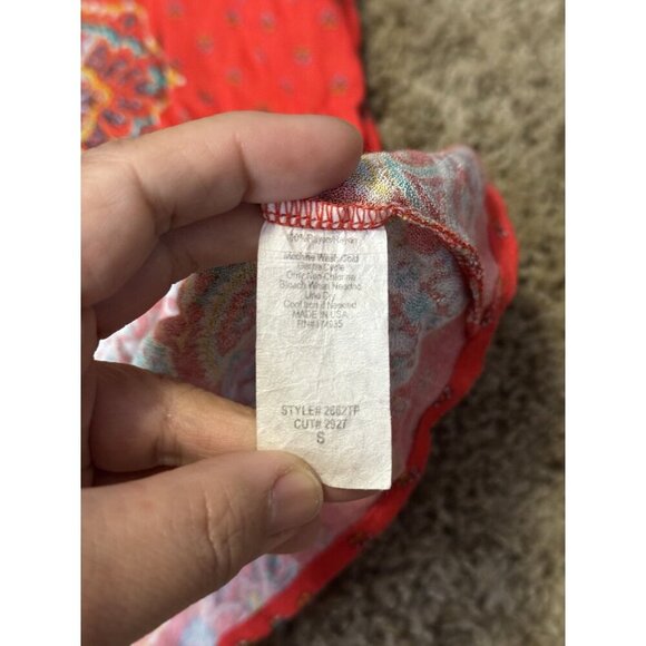 VERSE STITCH FIX Red Sleeveless Blouse Top Paisley Beach Boho Summer Y2k SMALL - Picture 4 of 8
